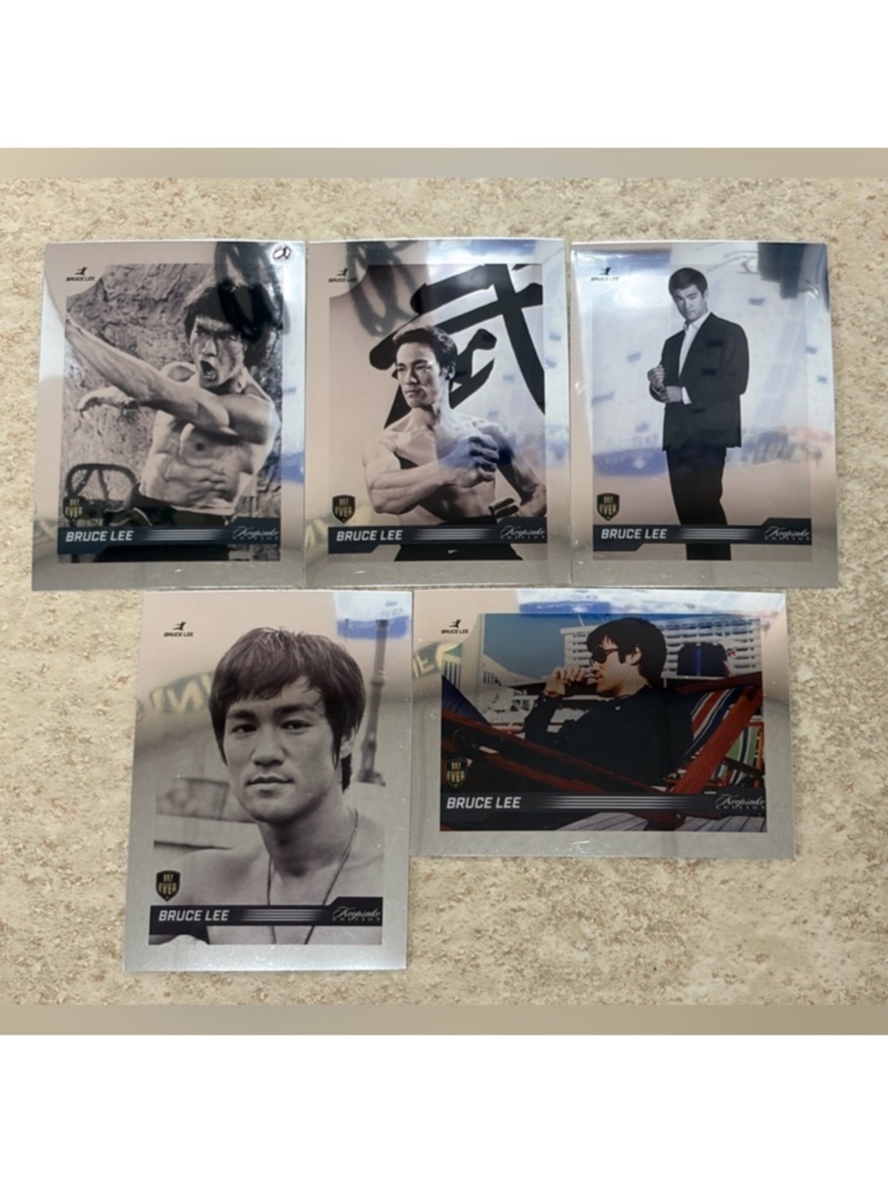 Bruce Lee Dragon 2024 Silver Chrome Refractor MMA Movie Cards Worth $50